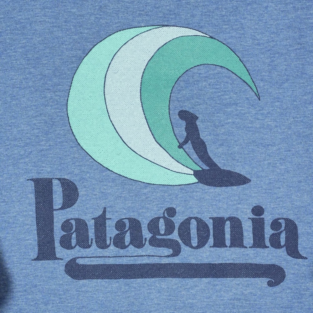 Patagonia Mens Full Zip Hoodie Blue Organic Cotton Logo Sweatshirt Medium - Picture 7 of 10